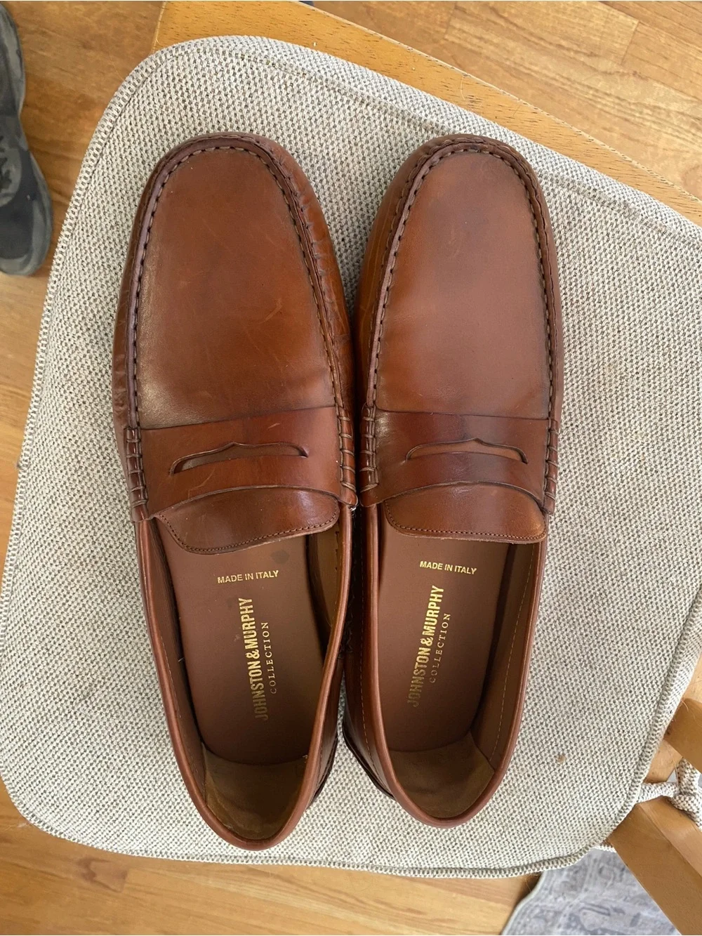 Italian Driver Men’s Penny Loafers in Brown Leather 12M